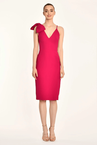 Tek Omuz Kurdela Detaylı Kalem Elbise