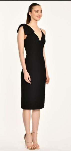 Tek Omuz Kurdela Detaylı Kalem Elbise