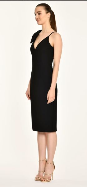 Tek Omuz Kurdela Detaylı Kalem Elbise