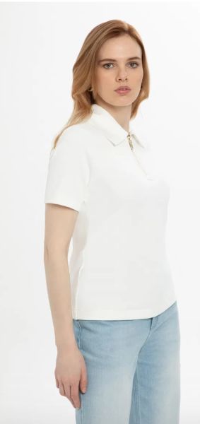 Yakası Fermuarlı Yarım Kol Bluz