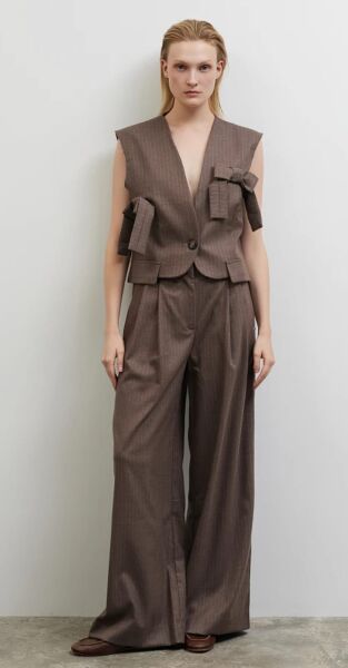 Pileli çizgili pantolon