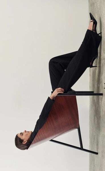 Mücevherli düğmeli yüksek belli pantolon