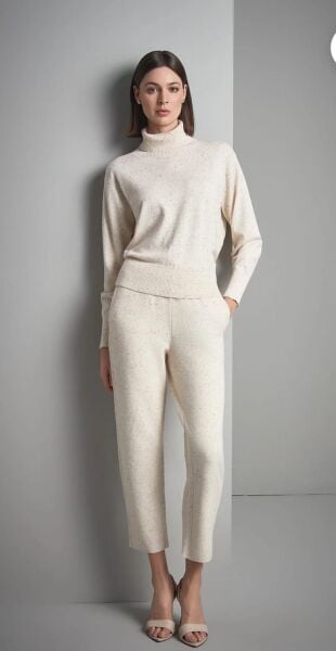 BALIKÇI YAKA NOPELİ EKRU TRİKO KAZAK