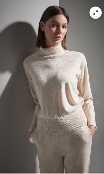 BALIKÇI YAKA NOPELİ EKRU TRİKO KAZAK