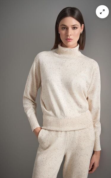 BALIKÇI YAKA NOPELİ EKRU TRİKO KAZAK