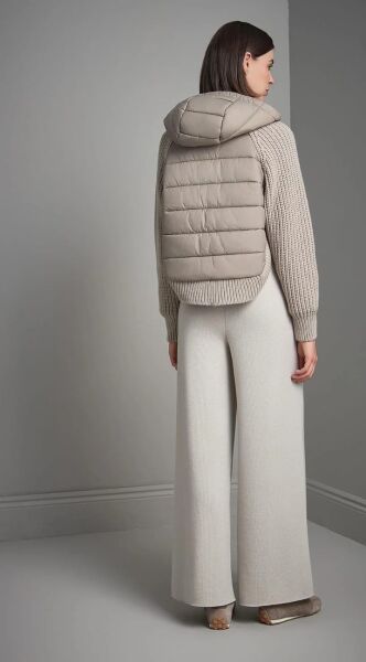 KAPÜŞONLU KAPİTONELİ BEJ TRİKO CEKET