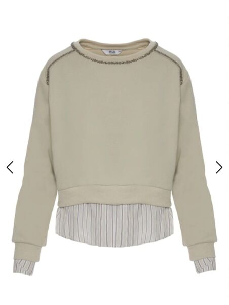 Kumaş kombinasyonlu sweatshirt