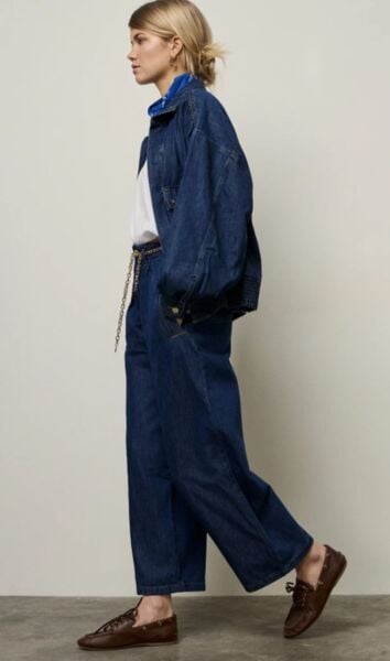 Eliza düz paça kot pantolon, kemerli