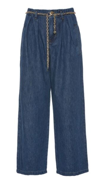 Eliza düz paça kot pantolon, kemerli