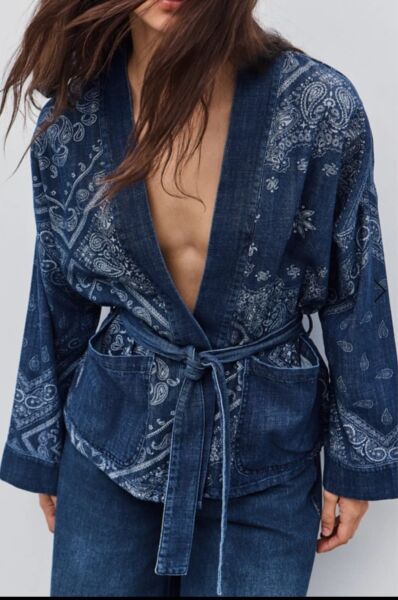 Kot baskılı kimono