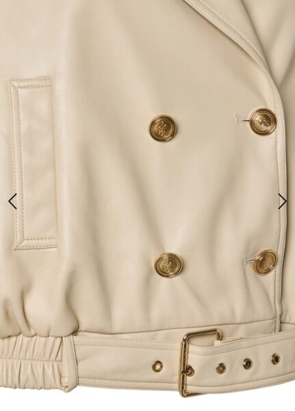 Kemerli deri görünümlü ceket