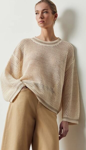 Çizgili kesimli iş kazağı