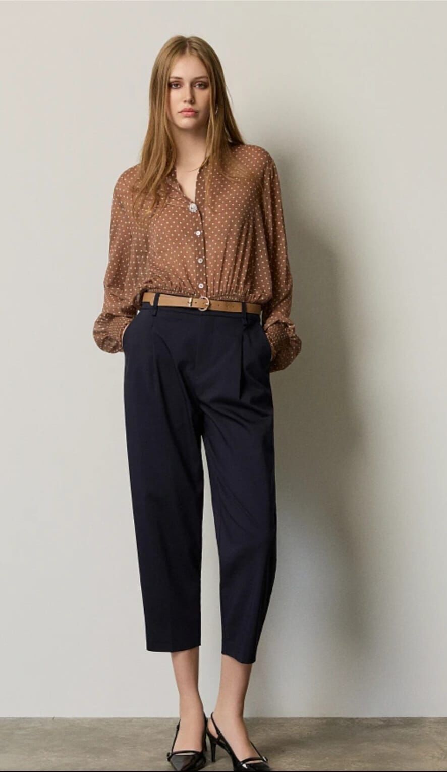 Kemerli bol paça pantolon