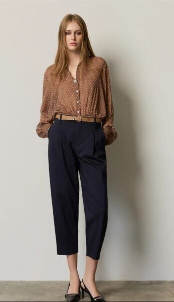 Kemerli bol paça pantolon