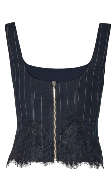 Dantelli çizgili korse