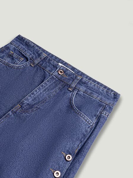 METAL DÜĞME DETAYLI DENİM PANTOLON