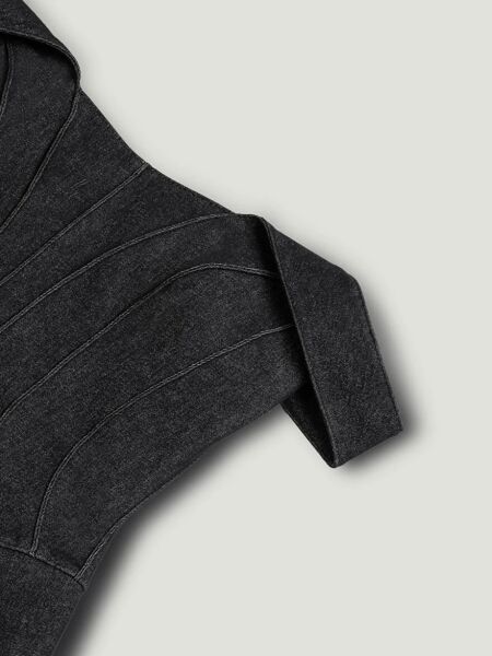 KORSE GÖRÜNÜMLÜ DENİM BÜSTİYER