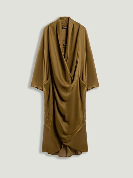 DRAPE DETAYLI MİDİ ELBİSE