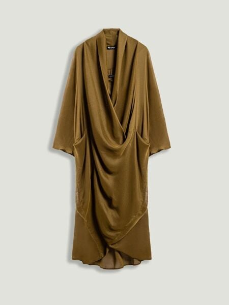 DRAPE DETAYLI MİDİ ELBİSE