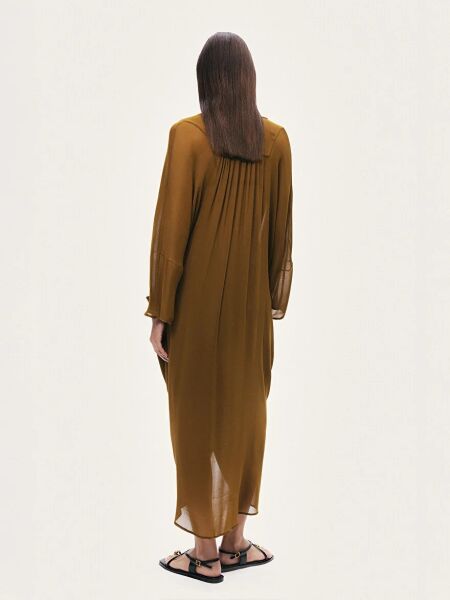 DRAPE DETAYLI MİDİ ELBİSE