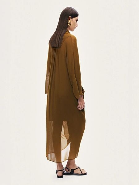 DRAPE DETAYLI MİDİ ELBİSE