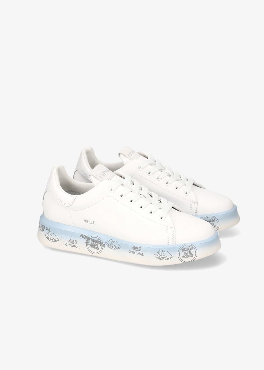 Belle Beyaz-Mavi Kadın Sneaker
