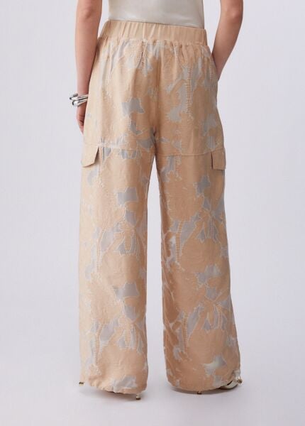 Organza jakarlı pantolon