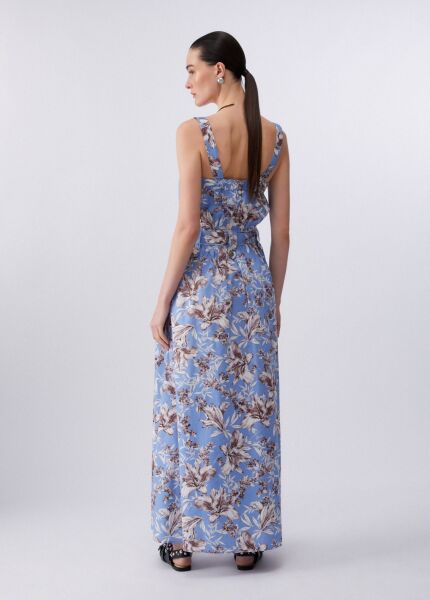 Liu Jo Kadın Mavi Dalgalı Zambak Elbisesi