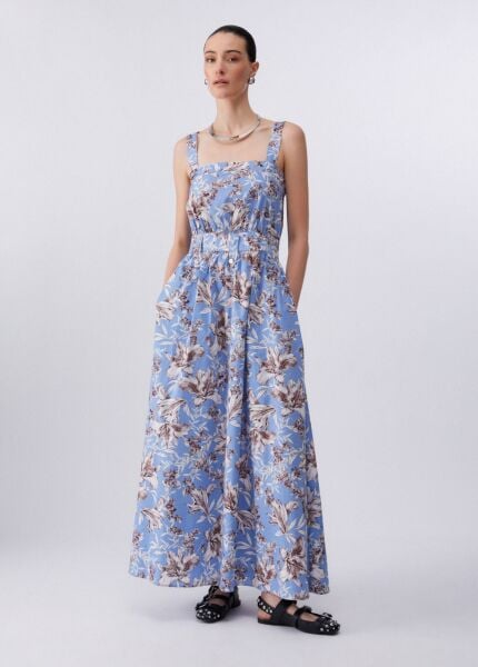 Liu Jo Kadın Mavi Dalgalı Zambak Elbisesi