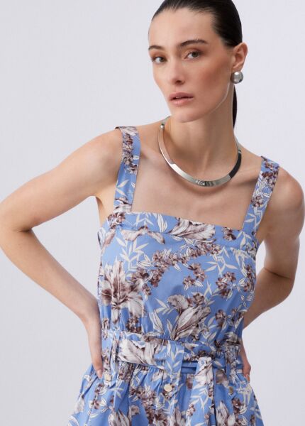 Liu Jo Kadın Mavi Dalgalı Zambak Elbisesi