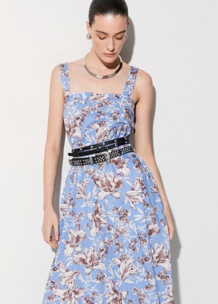 Liu Jo Kadın Mavi Dalgalı Zambak Elbisesi