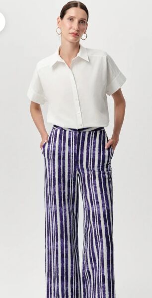 Geniş Paça Fermuarlı Cepli Gofre Regular Pantolon