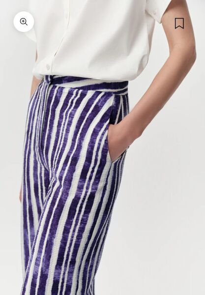 Geniş Paça Fermuarlı Cepli Gofre Regular Pantolon