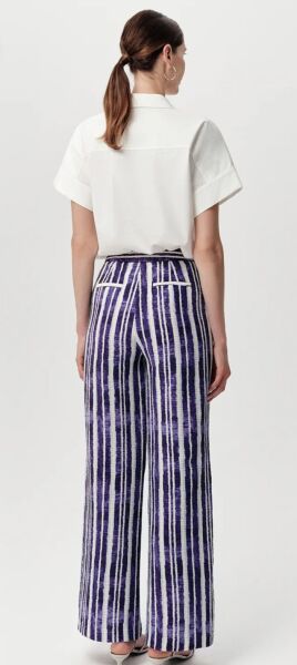 Geniş Paça Fermuarlı Cepli Gofre Regular Pantolon