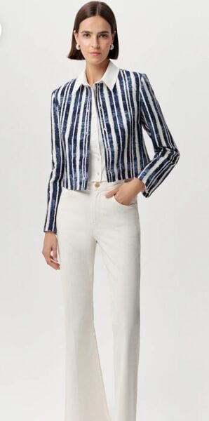 Bisiklet Yaka Vatkalı Gofre Regular Ceket