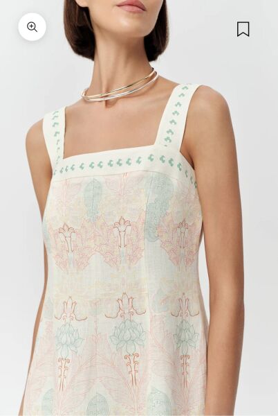 Bele Oturan Fermuarlı Keten Regular Midi Çok Renkli Elbise