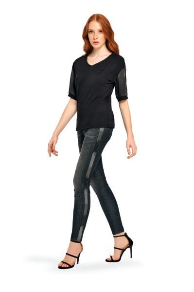Yanları Taş Detaylı Skinny Jean Pantolon