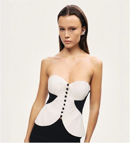 DÜĞME DETAYLI KONTRAST BÜSTİYER