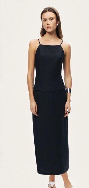 İP ASKILI MİDİ ELBİSE