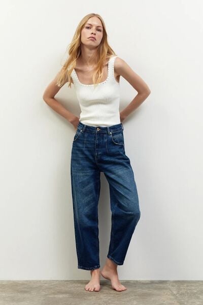 YÜKSEK BEL KADIN JEANS PANTOLON