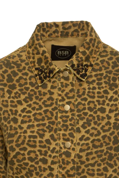 KADIN LEOPAR DESENLİ GABARDİN GÖMLEK-KAHVE