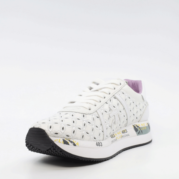Sneaker CONNY LOGO DETAYLI KADIN DERİ SNEAKER-BEYAZ