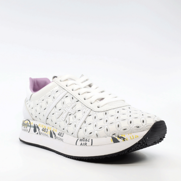 Sneaker CONNY LOGO DETAYLI KADIN DERİ SNEAKER-BEYAZ