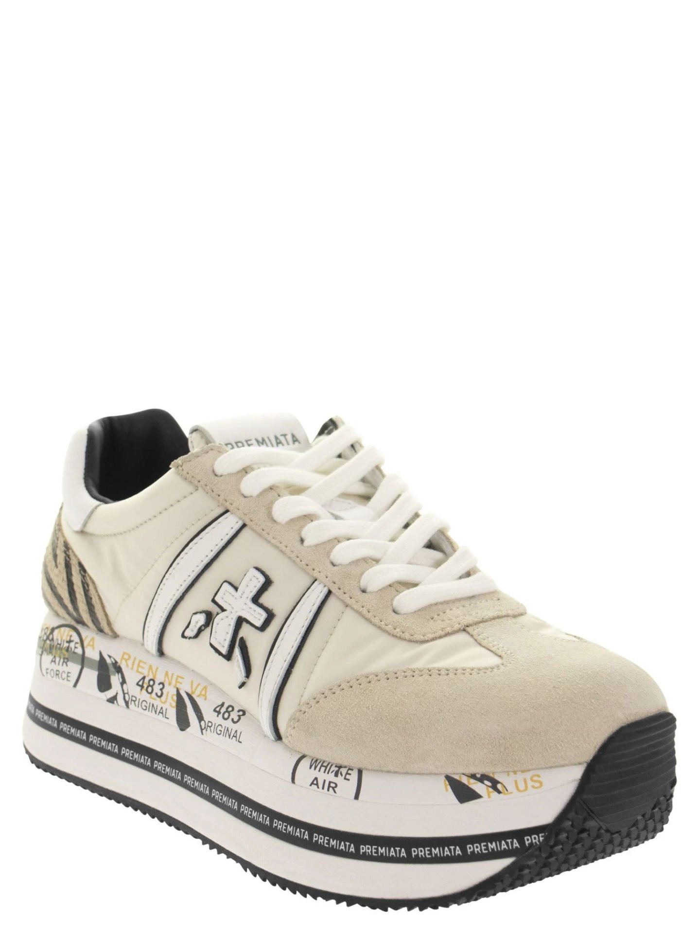 BETH LOGO DETAY KADIN DERİ SNEAKER-BEJ