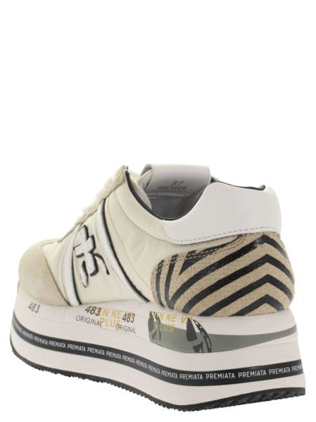 BETH LOGO DETAY KADIN DERİ SNEAKER-BEJ