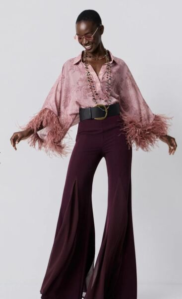 Yüksek belli, şeffaf detaylı pantolon - Gold label