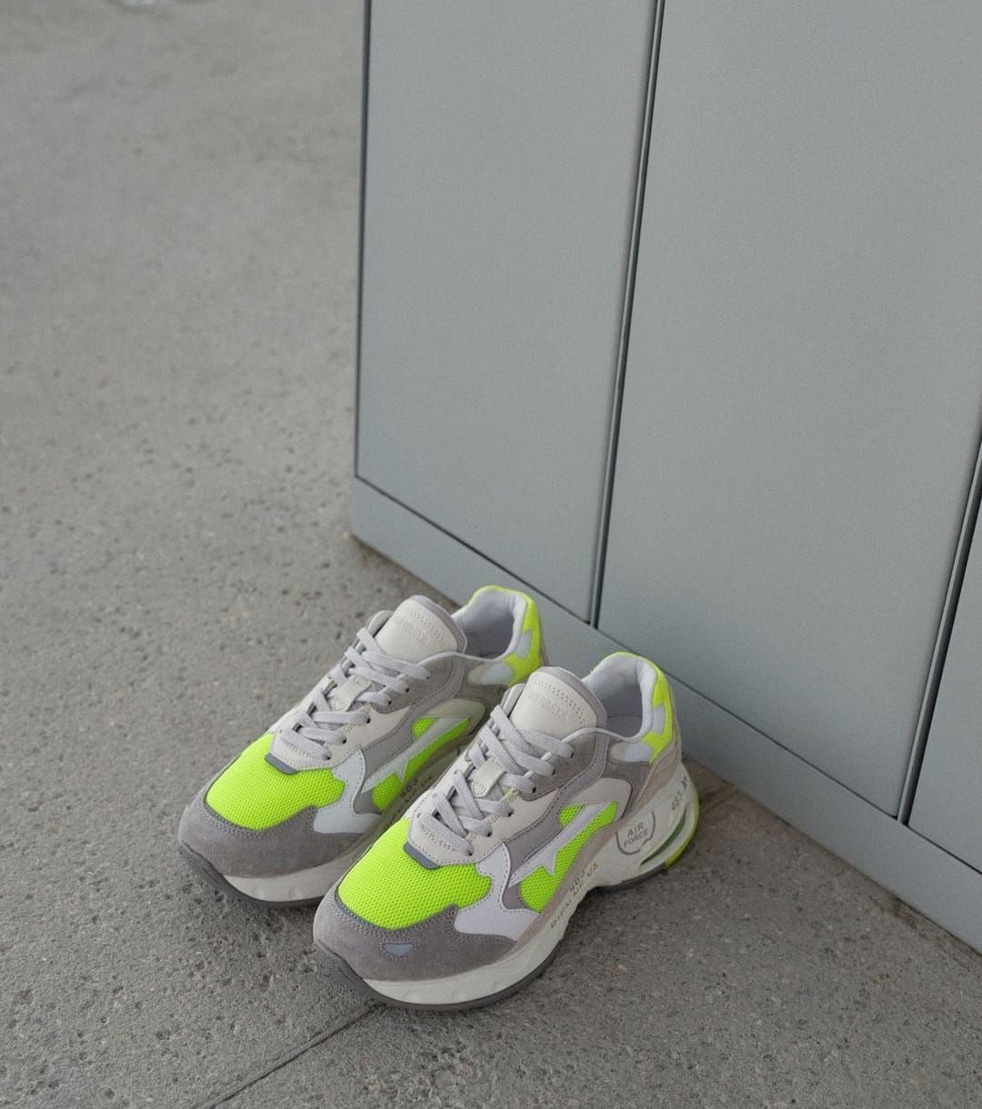 Sharkyd Gri-Yeşil Logo Detaylı Kadın Sneaker