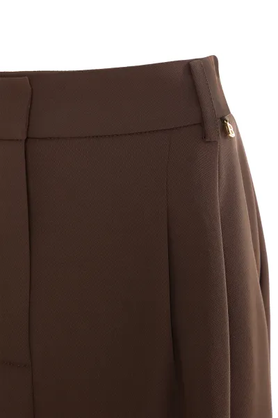 ÇİFT PİLE DETAY PALAZZO PANTOLON-ACI KAHVE