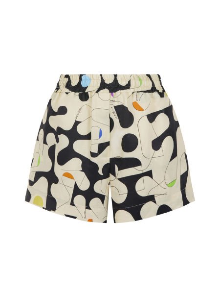 Desenli Geniş Paça Şort