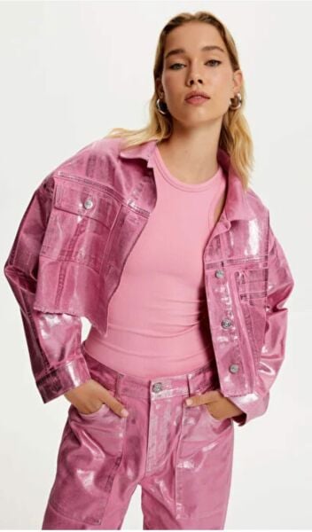 Metalik Denim Ceket